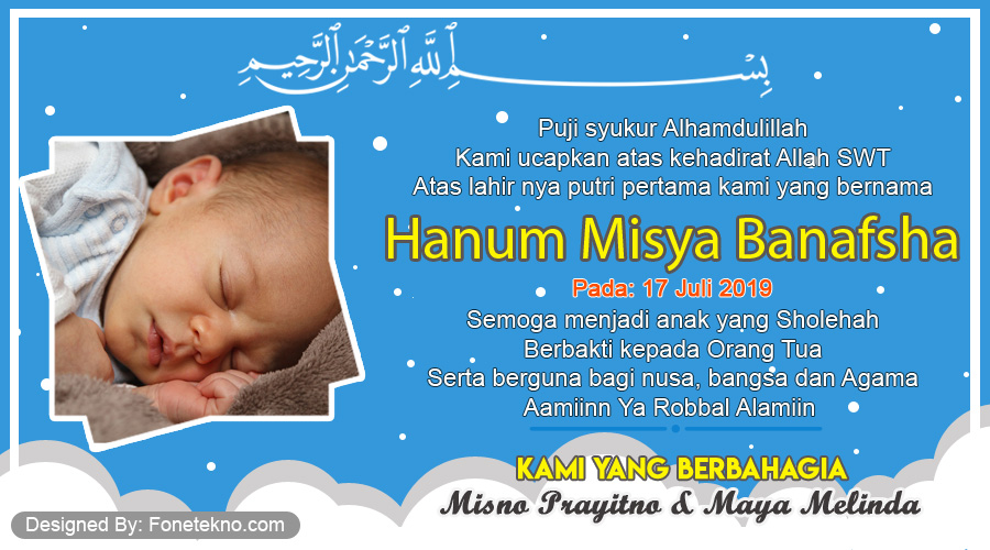 Download Desain Kartu Ucapan Kelahiran Bayi Cdr / Desain